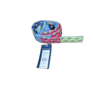 Vineyard Vines Holiday Patchwork D-Ring Belt Whales Snowman Trees Sz Medium NWT